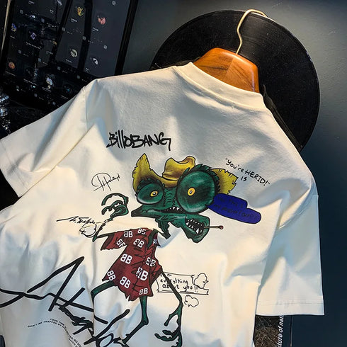 Funny Lizard Men's Summer Streetwear Tee